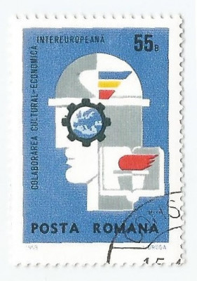 Romania, LP 699/1969, Colab. Cultural-Economica Intereuropeana, eroare, obl. foto