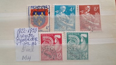 1922 France Preoblit. YT=103-114 MH foto