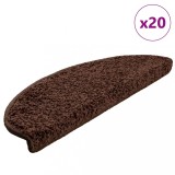 vidaXL Covorașe pentru scări, 20 buc., 65x21x4 cm, maro, semirotunde, mari