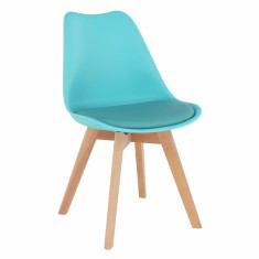 Scaun piele ecologica verde menta picioare fag Bali 48x56x81 cm