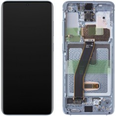 Display cu Touchscreen Samsung Galaxy S20 5G G981 / S20 G980, Cu Rama, Bleu, Service Pack GH82-22131D foto