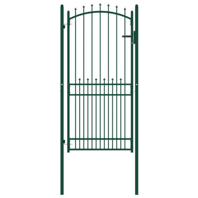Poarta de gard cu tepuse, verde, 100x200 cm, otel GartenMobel Dekor foto