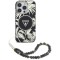 Husa iPhone 16 Pro Max originala Guess IML Palm Trees Triangle with Pearl Strap MagSafe, negru, GUHMP16XHPCTPLSK