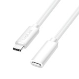 CABLU alimentare si date LOGILINK, pt. smartphone, USB 2.0, USB Type-C (T) la USB Type-C (M), 2m, PD 100W, 2 x ecranat, plastic, alb, &quot;CU0221&quot; (timbru