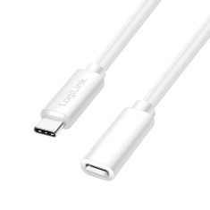 CABLU alimentare si date LOGILINK, pt. smartphone, USB 2.0, USB Type-C (T) la USB Type-C (M), 1m, PD 100W, 2 x ecranat, plastic, alb, &quot;CU0220&quot; (timbru