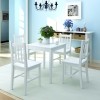 Set masa si 4 scaune bucatarie vidaXL, lemn pin, alb, 70x70x73.8 cm, design minimalist, durabil si usor de curatat