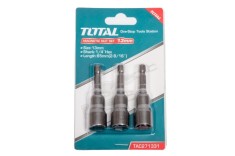 TOTAL - SET 3CHEI 13MM -1/4&quot; HEX - 65MM PowerTool TopQuality