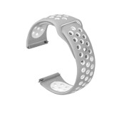 Curea silicon compatibila Huawei Watch GT 7 46mm, telescoape Quick Release, 22mm, Alb/Gri