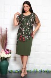 Rochie de ocazie Darina cu broderie florala oliv - 42Marimea, Yves