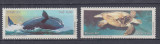 BRAZILIA 1987 FAUNA MARINA BALENA SI TESTOASA SERIE MNH