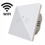 Intrerupator touch dublu WI-FI alb Spin SPN1418