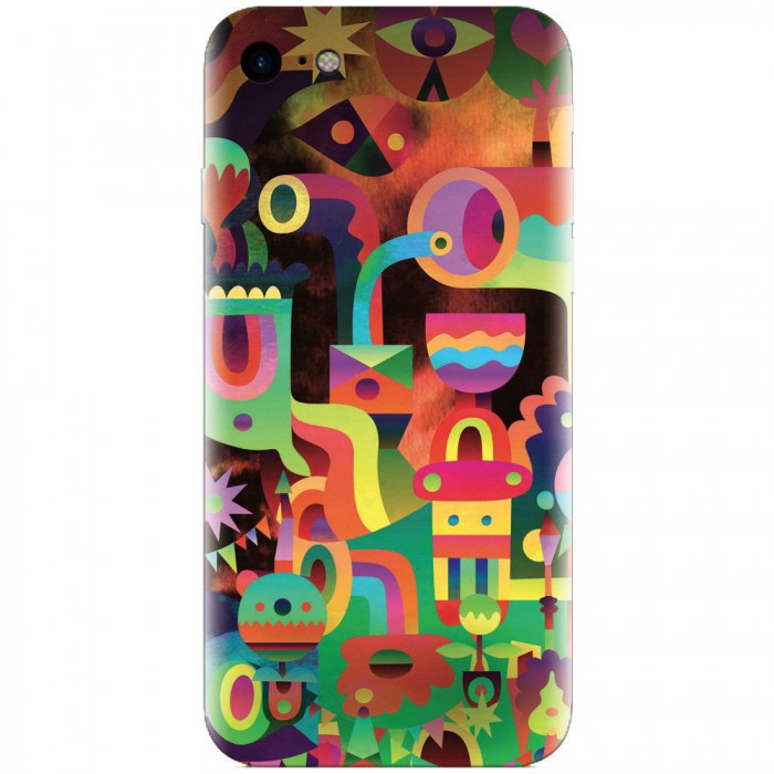 Husa silicon pentru Apple Iphone 5c, Abstract Colorful Shapes