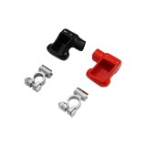 Set 2 borne baterie auto HD++ Breckner plus si minus, cu protectie cauciuc rosu, negru
