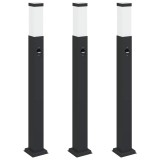 Cumpara ieftin Stalpi iluminatori cu senzor, 3 buc., 80 cm, negru, IP44