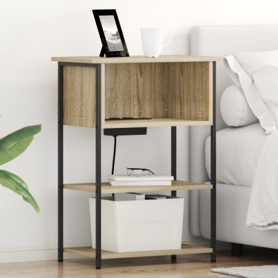 vidaXL Dulap de noapte Stejar sonoma 55 x 31 x 76 cm Lemn compozit foto