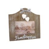 Rama Foto Familia Mea, Inimi, 22x22 cm, Plastic/Lemn, Multicolor, Stil Clasic, Birou, 1-Multiplu Poze