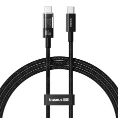 CABLU alimentare si date Baseus Gem, Fast Charging Data Cable pt. smartphone, USB Type-C la USB Type-C 100W, 2m, negru &quot;P10373000111-01&quot; (timbru verde