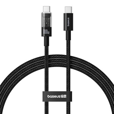 CABLU alimentare si date Baseus Gem, Fast Charging Data Cable pt. smartphone, USB Type-C la USB Type-C 100W, 2m, negru &amp;quot;P10373000111-01&amp;quot; (timbru verde foto