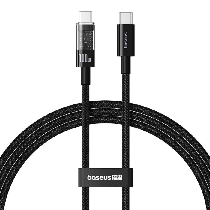 CABLU alimentare si date Baseus Gem, Fast Charging Data Cable pt. smartphone, USB Type-C la USB Type-C 100W, 2m, negru &quot;P10373000111-01&quot; (timbru verde