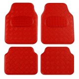 Set covorase auto universale model diamond &acirc; 4 buc, culoare crom rosu, antialunecare, material plastic rezistent