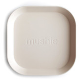 Mushie Square Dinnerware Plates farfurie Ivory 2 buc