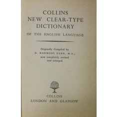 COLLINS NEW CLEAR - TYPE DICTIONARY OF THE ENGLISH LANGUAGE , 1967