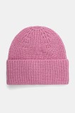Morgan caciula din amestec de lana 5MBALA culoarea roz, din tricot gros, 5MBALA