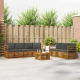 Cumpara ieftin Set de canapele de exterior 8 buc. 7-Locuri Natural si Antracit