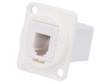 Adaptor FT 4p4c RJ9, 19x24mm, priză din ambele părţi