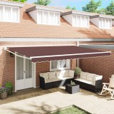 vidaXL Copertină retractabilă manual, maro, 500x300 cm