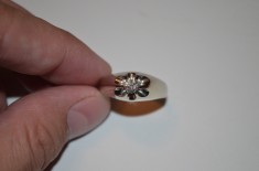 INEL AUR alb 18K + 1 Diamant = 0.30ct. - Vs1 - Barbati - Marimea 66 - 9.7g. !