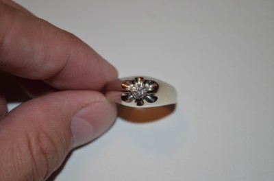 INEL AUR alb 18K + 1 Diamant = 0.30ct. - Vs1 - Barbati - Marimea 66 - 9.7g. ! foto