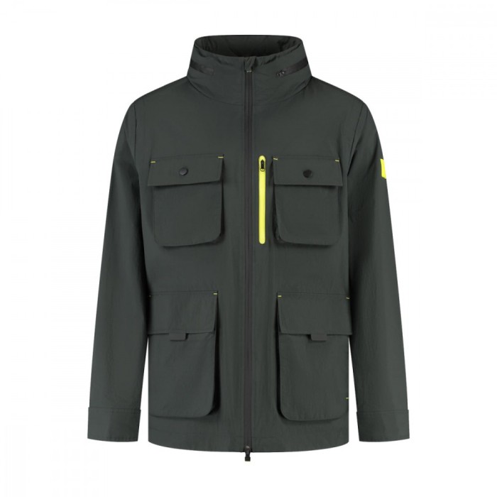Aston Martin geacă de bărbați cu glugă Rain 6 pocket F1 Team 2025 - XXL