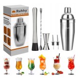 Set cocktail Shaker Kit pentru barmani Ruhhy, 700 ml, 6 piese