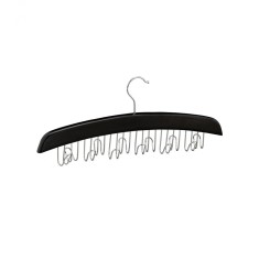 Umeras pentru curele/genti/esarfe, 12 carlige, Lemn, Negru
