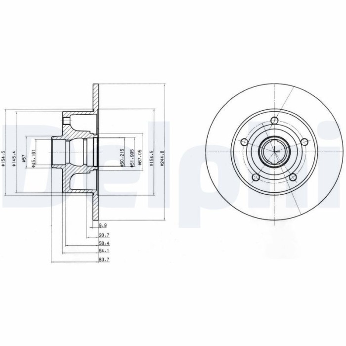 DELPHI BG3030 Disc frana