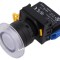 Comutator alb acționat prin apăsare 22mm 2 NO stabilizator de poziție