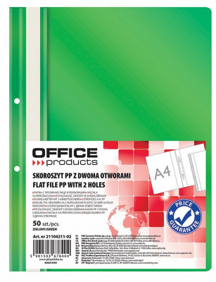 Dosar Plastic Pp Cu Sina, Cu Gauri, Grosime 100/170 Microni, 50 Buc/set, Office Products - Verde foto