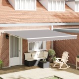 vidaXL Marchiză Retractabilă Automată Gri Deschis 400x300 cm