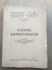 CODUL ARMISTITIULUI 1945- CORNELIU RUDESCU(carte de vizita) I.ST.TOMA... foto