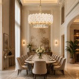 Candelabru din cristal PETAL Eleganza, 9xE14, D50 cm, auriu, reglabil