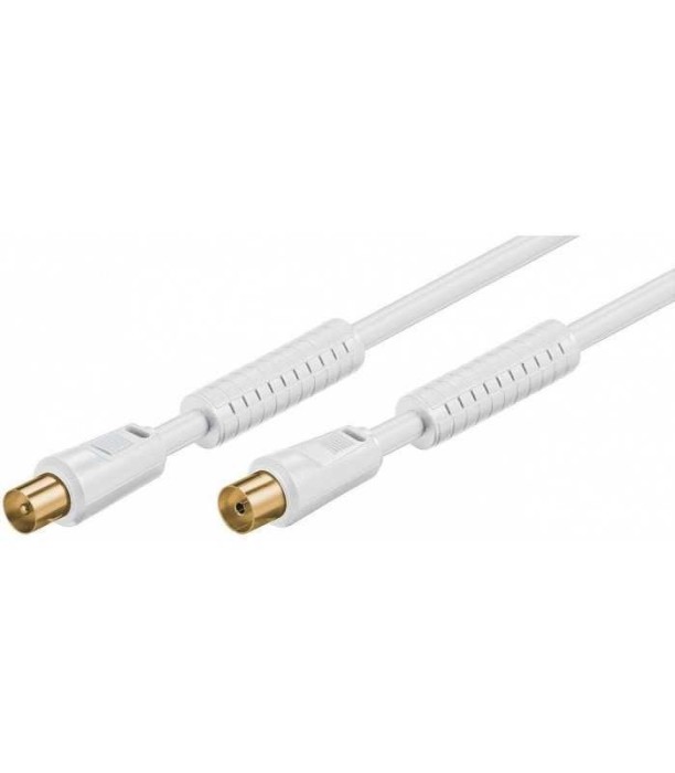 Cablu antena ecranat tata-mama 2.5m alb Goobay