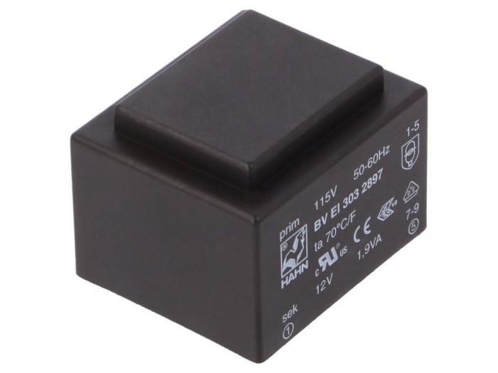 Transformator &icirc;ncapsulat 12V PCB 1,9VA