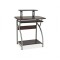 Birou calculator SL B07, polita glisanta tastatura, rafturi, structura metalica, MDF, 74x55x95 cm, maro inchis