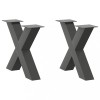 Gossi picioare pentru masuta cafea in forma de x 2 buc antracit otel
