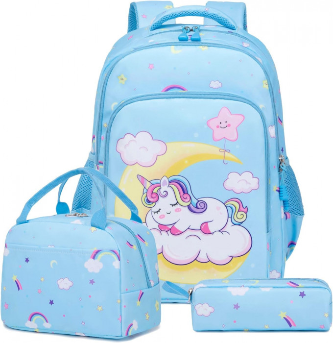 Wadalh rucsac fata unicorn scoala elementara rucsac fata Escol set sac