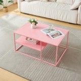 Masuta cafea Solund 90x60x45cm otel roz [en.casa] HausGarden Leisure