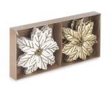 Set 6 ornamente brad Craciun polistiren auriu alb &Oslash; 10 cm