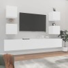 VidaXL Set dulap TV, 6 piese, alb, lemn prelucrat