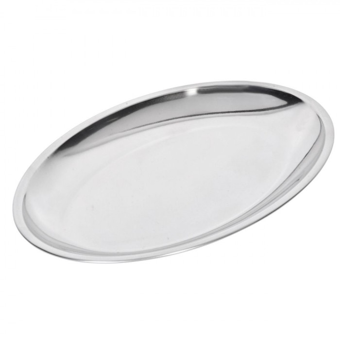 Platou Metalic Oval, 27 cm, Argintiu